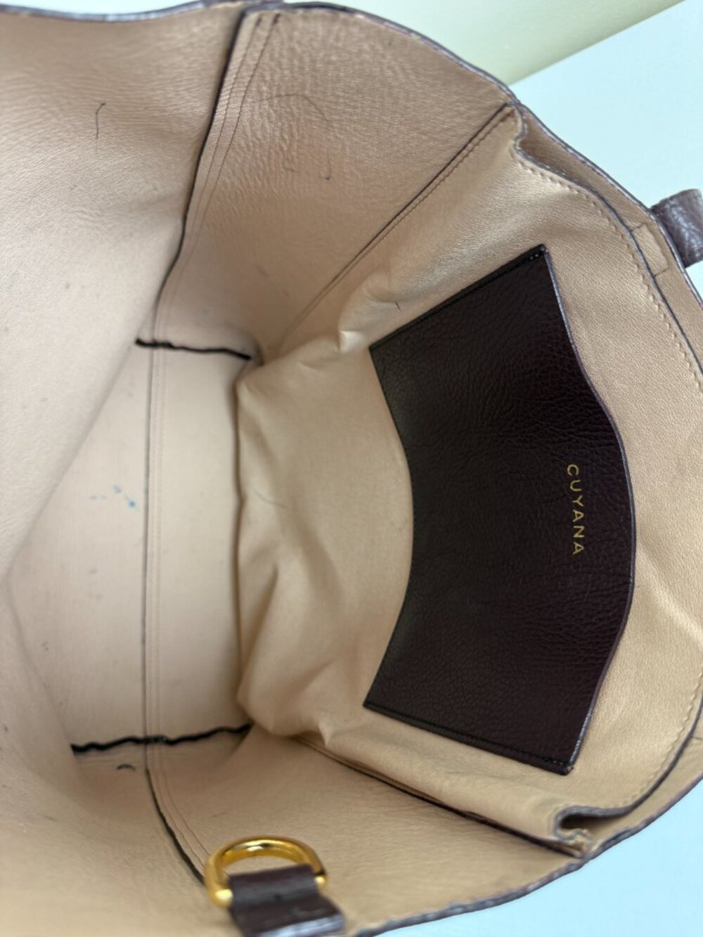 Cuyana Burgundy Pebbled Leather Tote Bag - Picture 13 of 16